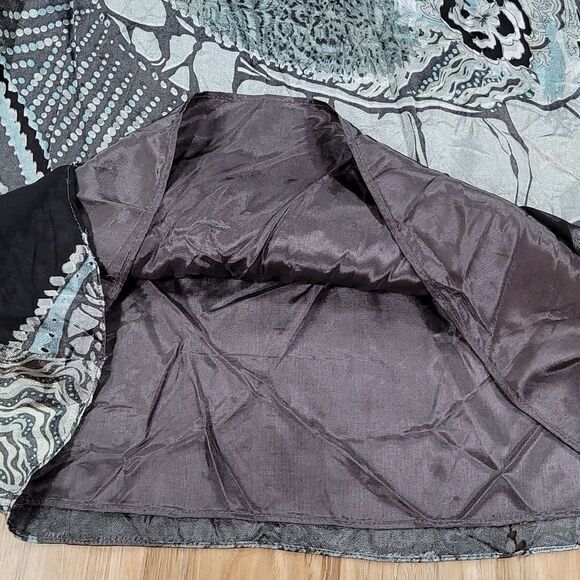 🔹️Steve Madden Sage & Gray Silk Ruffled Balloon Sleeve Dress Size 8 - Picture 12 of 15